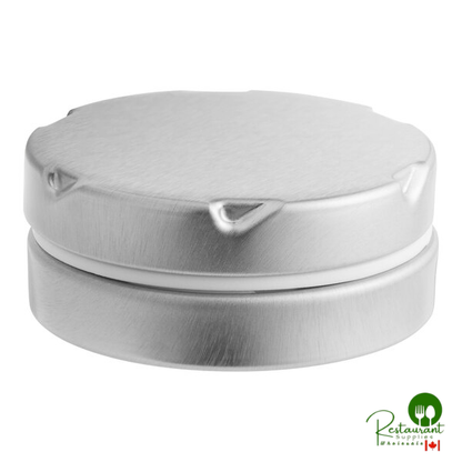 1 5/8" x 5/8" Silver Tin with Plastic Ring and Notched Lid - 1,240/Case