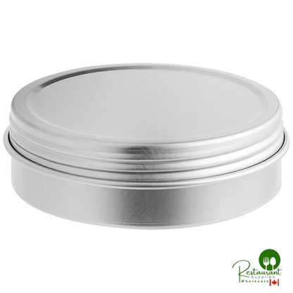 2 1/2" x 3/4" Silver Tin with Screw Top - 1,800/Case