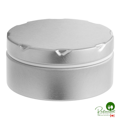 2 1/8" x 3/4" Silver Tin with Plastic Ring and Notched Lid - 700/Case