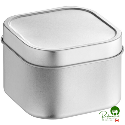 2 15/16" x 2 15/16" x 1 15/16" Silver Square Tin with Slip Cover - 840/Case