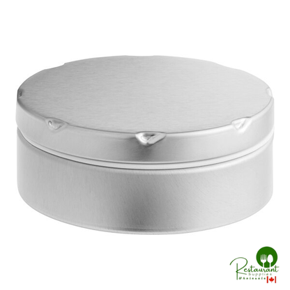 2 3/4" x 1" Silver Tin with Plastic Cup and Notched Lid - 450/Case