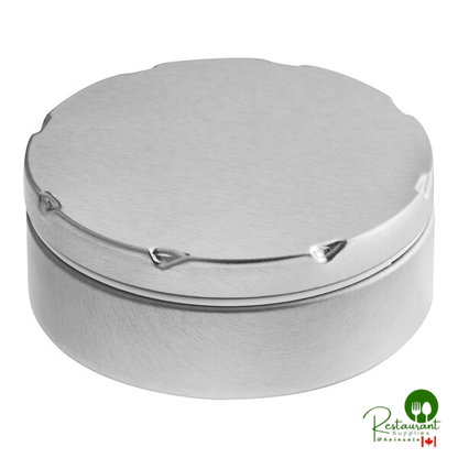 2 3/4" x 1" Silver Tin with Plastic Ring and Notched Lid - 450/Case