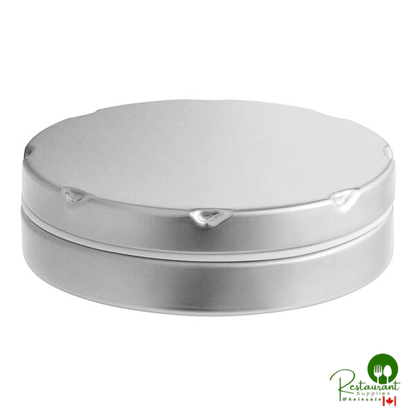 2 3/4" x 3/4" Silver Tin with Plastic Ring and Notched Lid - 450/Case