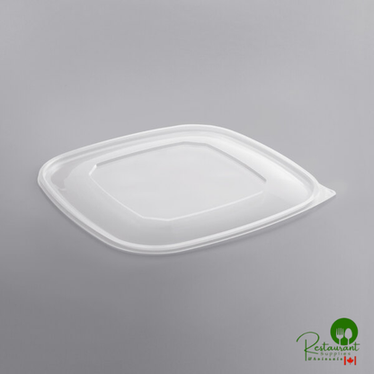 Fineline 15816L-FL Super Bowl Plus Clear Flat PET Plastic Lid for 80 and 160 oz. Square Bowls - 50/Case