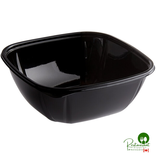 Fineline 15048M-BK Super Bowl Plus 48 oz. Black Square PET Plastic Bowl - 300/Case | Canada