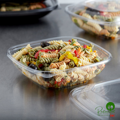 Fineline 15032M-CL Super Bowl Plus 32 oz. Clear Square PET Plastic Bowl - 300/Case