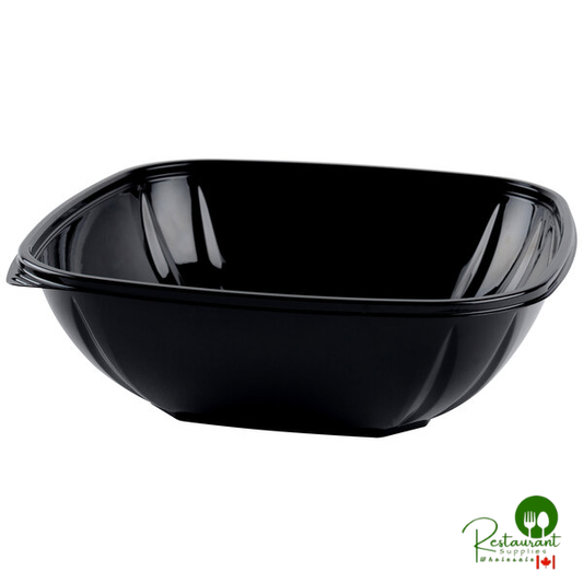 Fineline 15064L-BK Super Bowl Plus 64 oz. Black Square PET Plastic Bowl - 150/Case | Canada