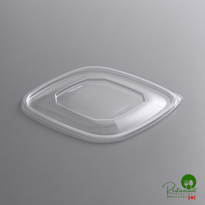 Fineline 15234M-FL Super Bowl Plus Clear Flat PET Plastic Lid for 24, 32, and 48 oz. Square Bowls - 300/Case