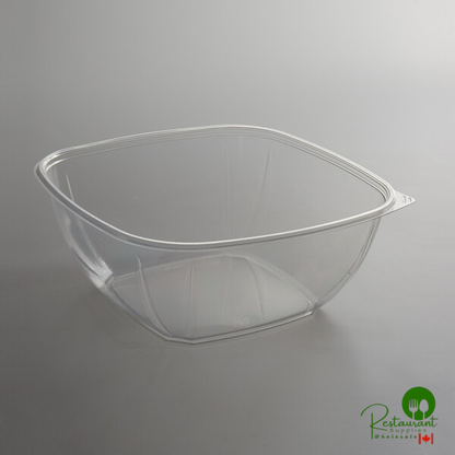 Fineline 15160L-CL Super Bowl Plus 160 oz. Clear Square PET Plastic Bowl - 50/Case