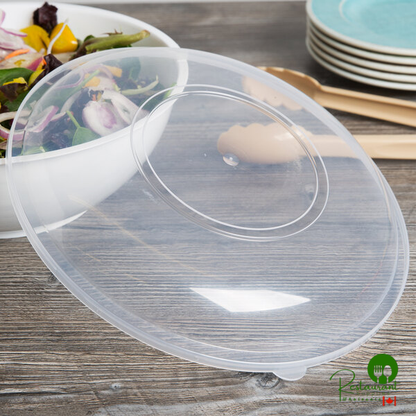 Fineline ReForm 12" Clear High Dome Microwavable Plastic Catering Bowl Lid - 50/Case