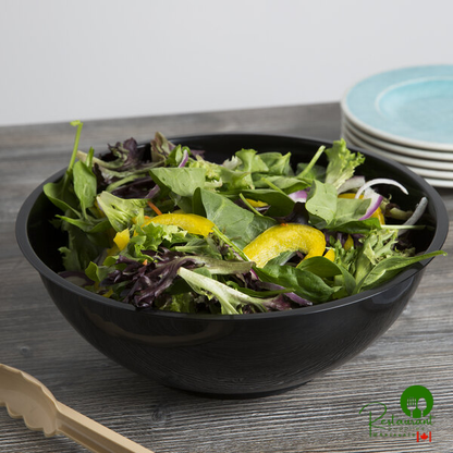 Fineline ReForm 160 oz. Black Microwavable Plastic Catering Bowl - 25/Case