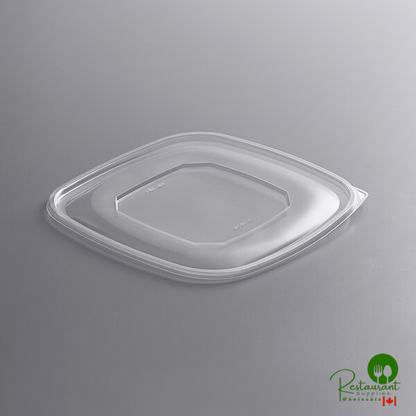 Fineline 15346L-FL Super Bowl Plus Clear Flat PET Plastic Lid for 32 Wide, 48 Wide, and 64 oz. Square Bowls - 150/Case