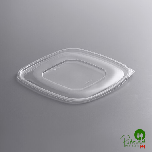 Fineline 15346L-FL Super Bowl Plus Clear Flat PET Plastic Lid for 32 Wide, 48 Wide, and 64 oz. Square Bowls - 150/Case | Canada