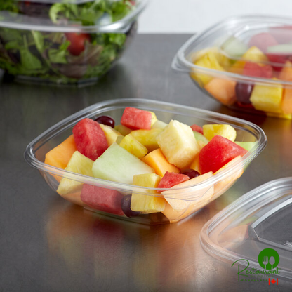 Fineline 15024M-CL Super Bowl Plus 24 oz. Clear Square PET Plastic Bowl - 300/Case