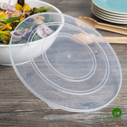 Fineline ReForm 12" Clear Flat Microwavable Plastic Catering Bowl Lid - 50/Case