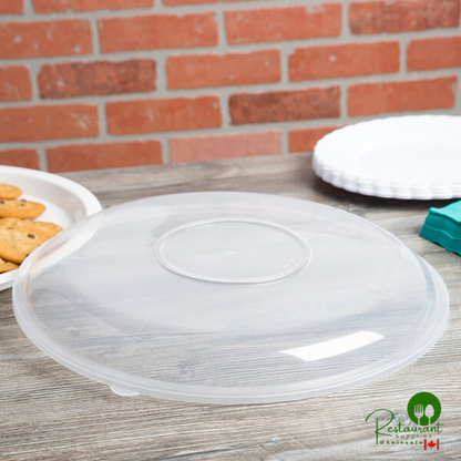 Fineline ReForm 16" Clear High Dome Microwavable Plastic Catering Bowl Lid - 25/Case