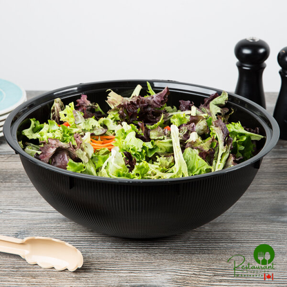 Fineline ReForm 256 oz. Black Tall Microwavable Plastic Catering Bowl - 25/Case