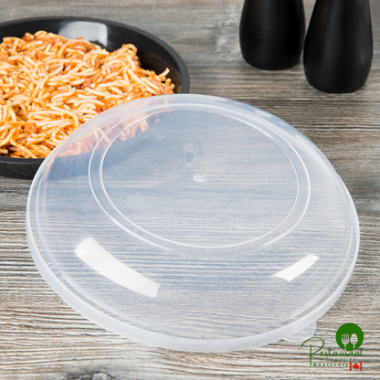 Fineline ReForm 9" Clear High Dome Microwavable Plastic Catering Bowl Lid - 50/Case