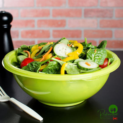 Fineline 5080-GRN Super Bowl 80 oz. Green PET Plastic Salad Bowl - 25/Case