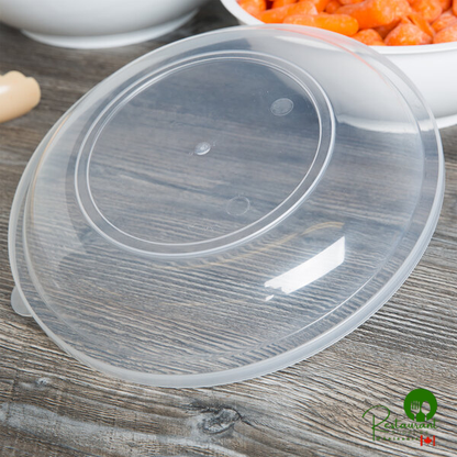 Fineline ReForm 10" Clear High Dome Microwavable Plastic Catering Bowl Lid - 50/Case