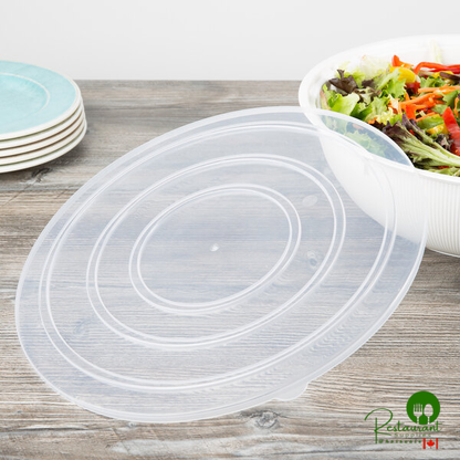 Fineline ReForm 14" Clear Flat Microwavable Plastic Catering Bowl Lid - 50/Case