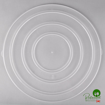 Fineline ReForm 14" Clear Flat Microwavable Plastic Catering Bowl Lid - 50/Case