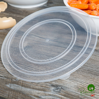 Fineline ReForm 10" Clear Flat Microwavable Plastic Catering Bowl Lid - 50/Case