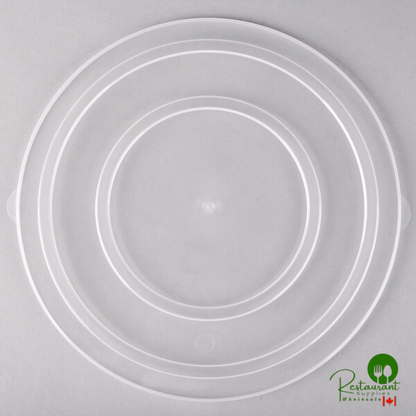 Fineline ReForm 10" Clear Flat Microwavable Plastic Catering Bowl Lid - 50/Case