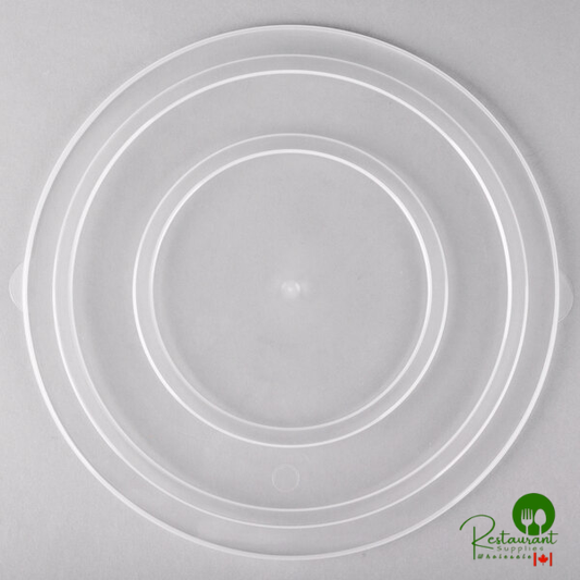 Fineline ReForm 10" Clear Flat Microwavable Plastic Catering Bowl Lid - 50/Case | Canada