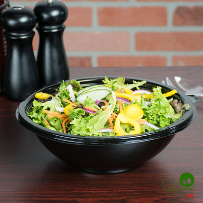Fineline Super Bowl 5064-BK 64 oz. Black Plastic Bowl - 25/Case