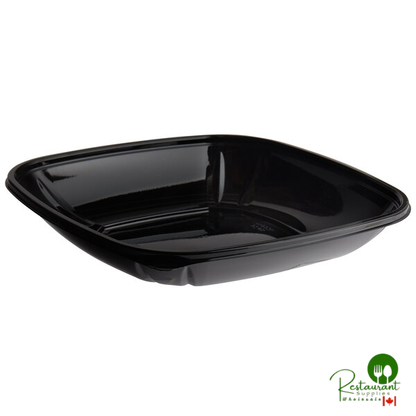 Fineline 15032L-BK Super Bowl Plus 32 oz. Black Wide Square PET Plastic Bowl - 150/Case