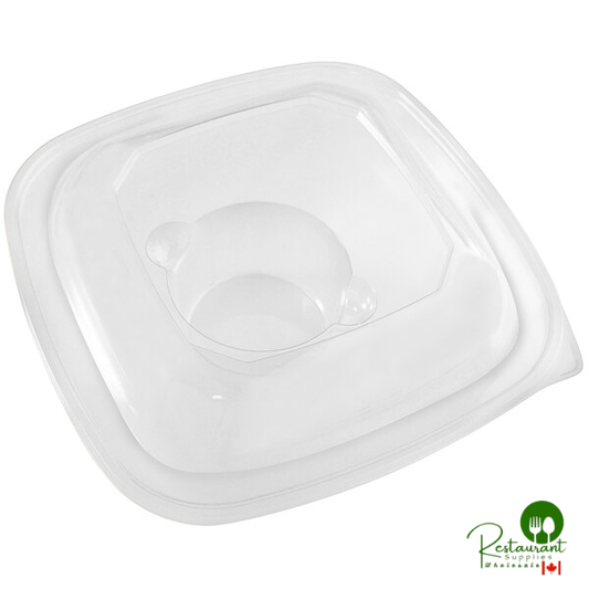 Fineline 159IN-L Super Bowl Plus 9" Clear PET Plastic Dome Lid with Indent for 32, 48, and 64 oz. Square Bowls - 150/Case | Canada