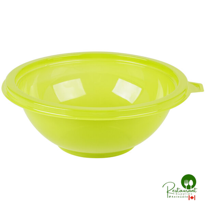 Fineline 5024-GRN Super Bowl 24 oz. Green PET Plastic Salad Bowl - 100/Case