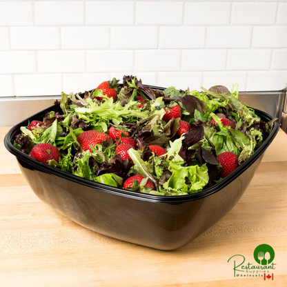 Sabert 94320 Bowl2 320 oz. Black Square Catering Bowl - 25/Case