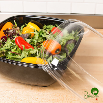Sabert 54160B50 Bowl2 Clear Dome Lid for 80 oz. and 160 oz. Square Bowls - 50/Case