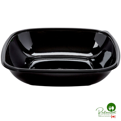 Sabert 94080B50 Bowl2 80 oz. Black Square Catering Bowl - 50/Case
