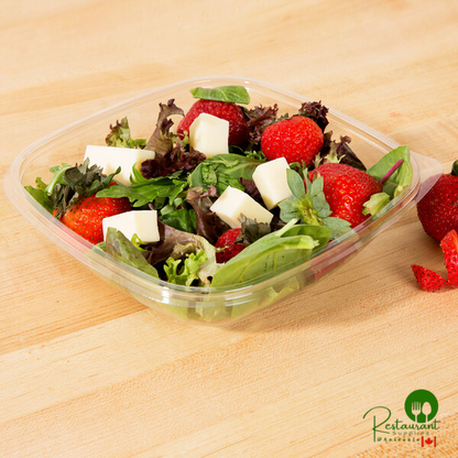 Sabert 18032B300 Bowl2 32 oz. Clear PET Square Deli / Catering Bowl - 300/Case