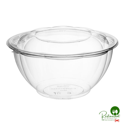 32 oz. Clear Plastic Salad Bowl with Lid By Prime - 150/Case | Canada