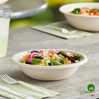 World Centric 16 oz. Compostable Fiber Take-Out Bowl with Leaf Plus - 500/Case