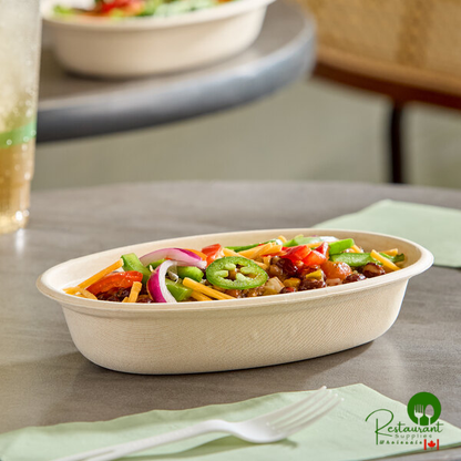 World Centric 18 oz. Compostable Fiber Burrito Bowl with Leaf Plus - 400/Case