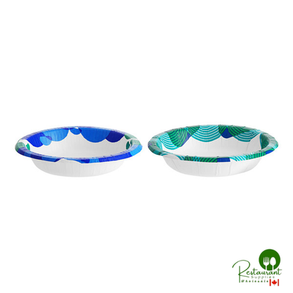 Solo Bold Hold 20 oz. Assorted Ripples / Sea Glass Heavy Weight Paper Bowls - 336/Case