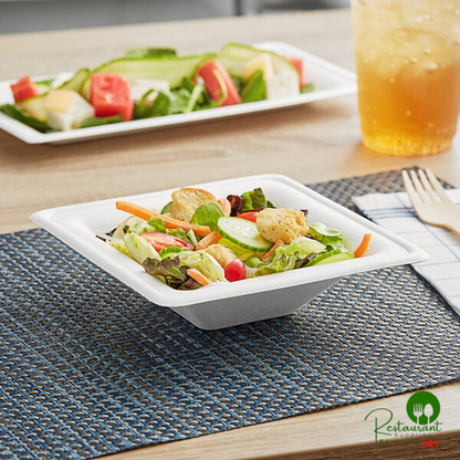 12 oz. Compostable White Plant Fiber Square Bowl By Prime - 400/Case