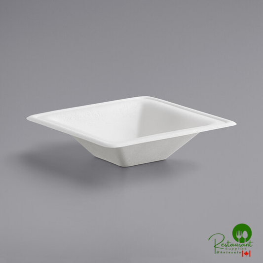 12 oz. Compostable White Plant Fiber Square Bowl By Prime - 400/Case