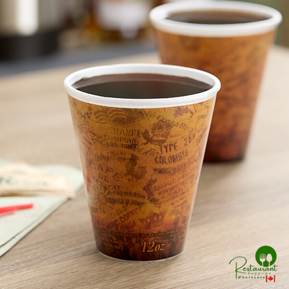 Dart 12 oz. Fusion Escape Customizable Foam Hot Cup - 1,000/Case