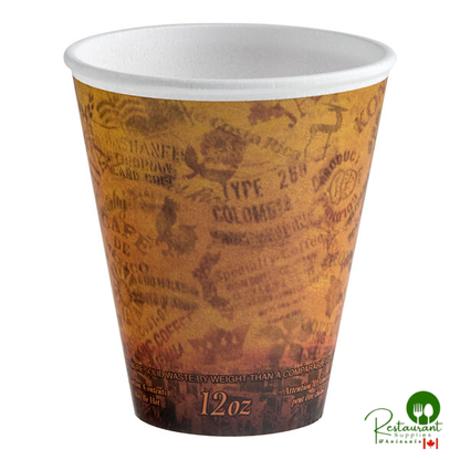 Dart 12 oz. Fusion Escape Customizable Foam Hot Cup - 1,000/Case