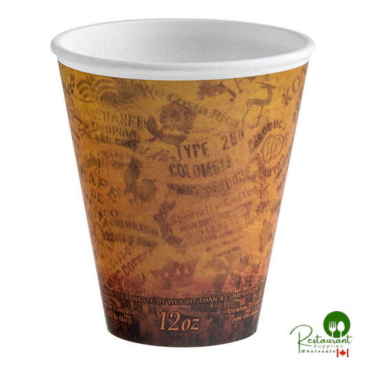 Dart 12 oz. Fusion Escape Customizable Foam Hot Cup - 1,000/Case