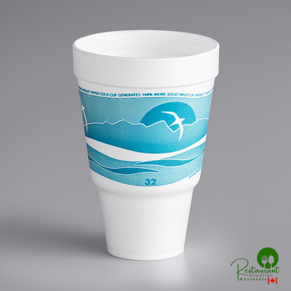 Dart Horizon 32 oz. Teal Foam Travel Cup - 500/Case