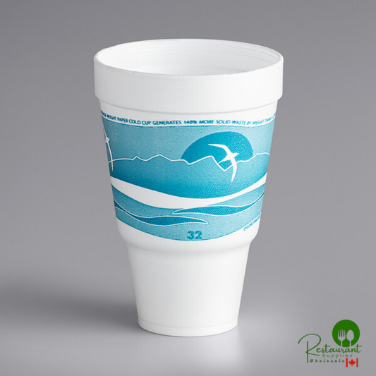 Dart Horizon 32 oz. Teal Foam Travel Cup - 500/Case