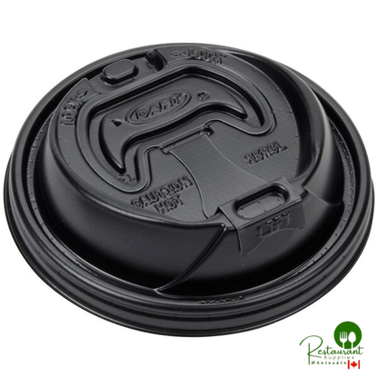 Dart Optima Black Travel Lid with Reclosable Tab - 1,000/Case