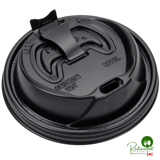 Dart Optima Black Travel Lid with Reclosable Tab - 1,000/Case